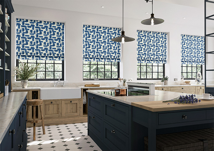Meander, Navy - Roman Blind - Image 6